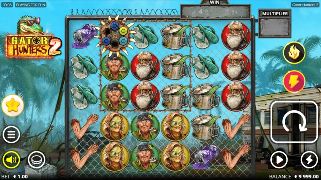 Gator Hunters 2 6x5 grid with a Revolver symbol in demo mode